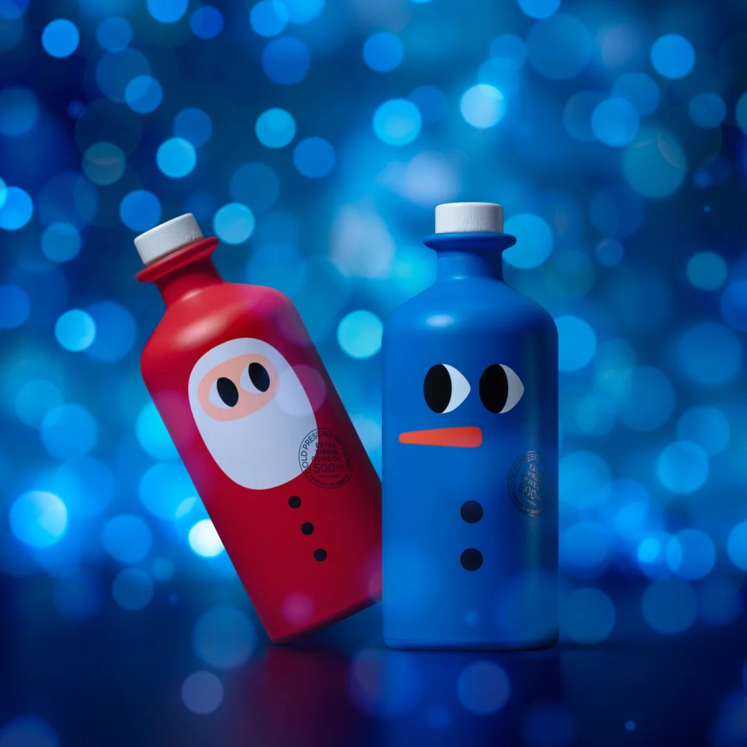 YIAYIA AND FRIENDS „Santa & Snowman Duo“ ypač tyro alyvuogių aliejaus dovanų rinkinys, 2 × 500 ml - Image 4